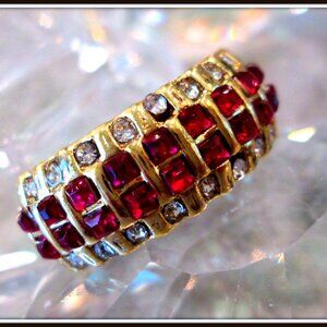 14K Yellow Gold over 2.25 Cttw Round Ruby Wedding-Band italian made jewelry